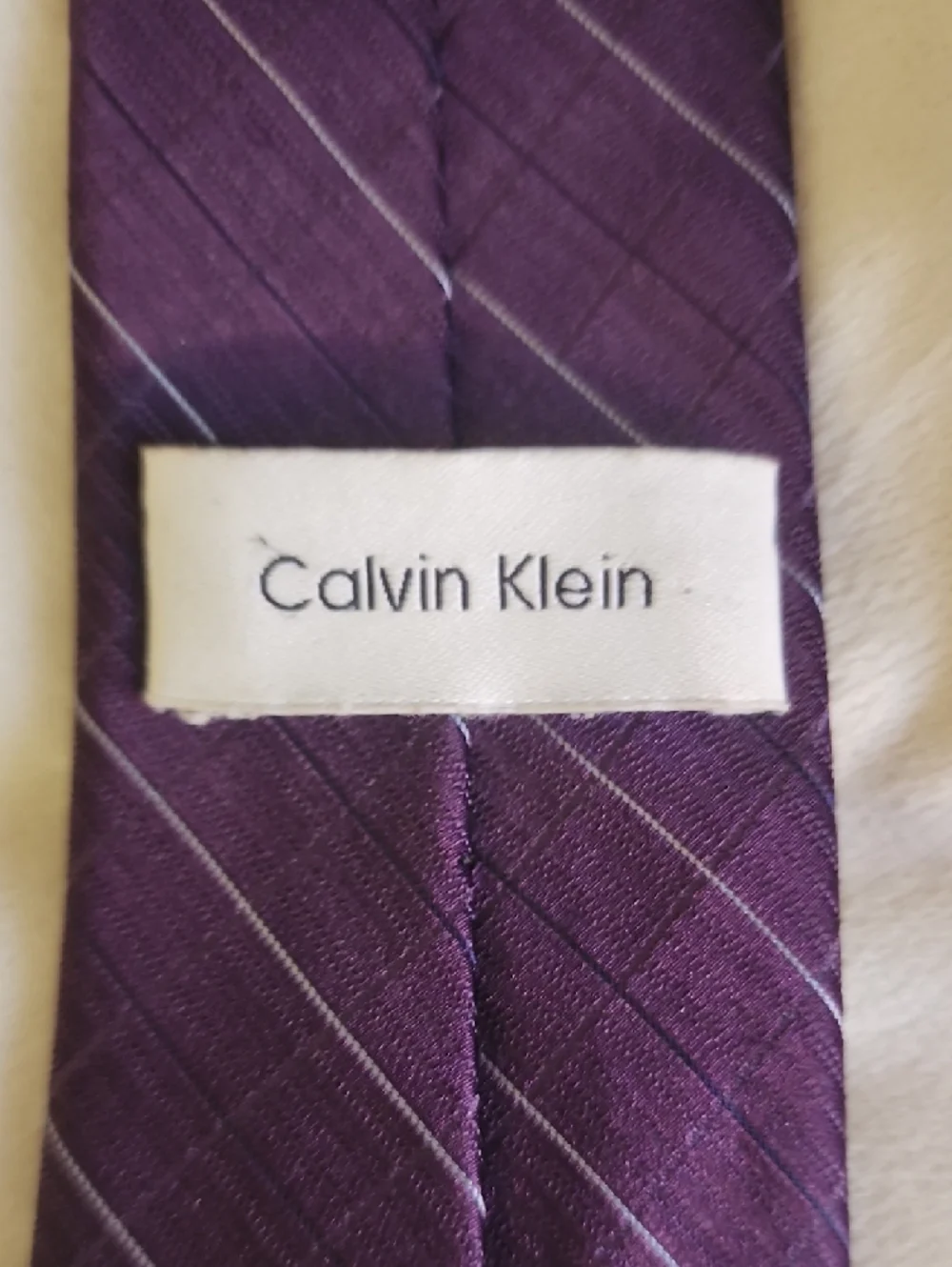 Calvin Klein Purple Diagonal Stripe Men's Tie